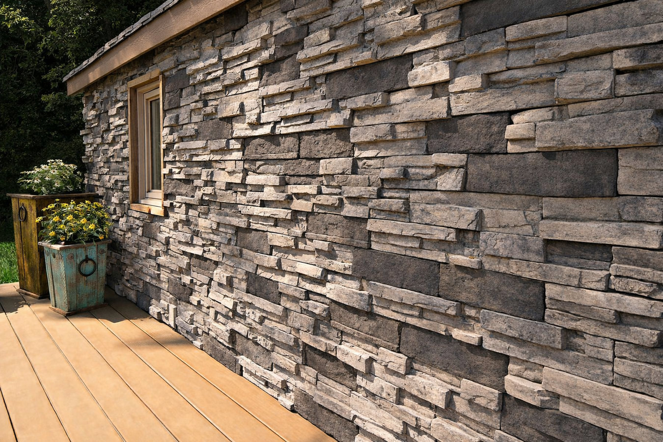 Stone veneer installation